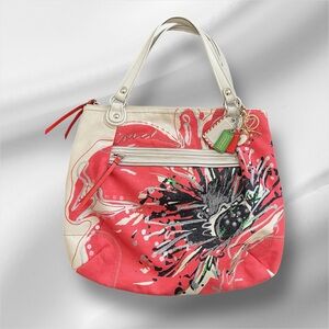Coach Poppy Flower Glam Tote Handbag